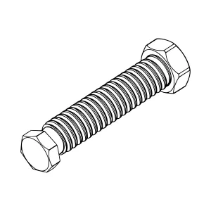 Bolt Hex Nut Illustration - Black Outline