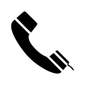 Black Telephone Icon - Vector Illustration