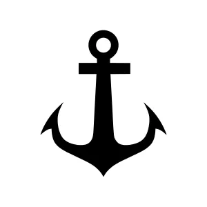 Black Anchor Icon - Nautical Symbol