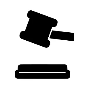 Law Court gavel icon - Vector Illustration