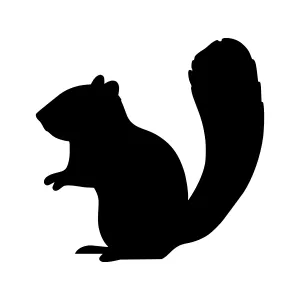 Silhouette Squirrel Vector Graphic