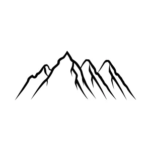 Mountain Silhouette Outline - Minimalist Landscape