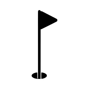 Black Golf Flag Icon - Simple Vector Illustration