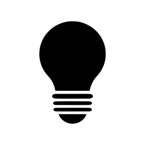 Black Lightbulb Icon - Simple Vector Illustration