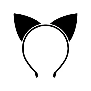 Black Cat Headband Icon - Vector Illustration