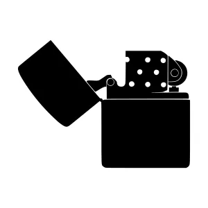 Silhouette Lighter Icon - Open Flame