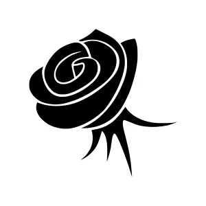 Black Rose Silhouette Vector Illustration