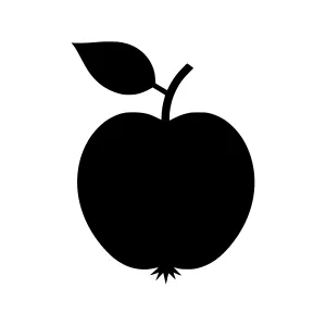 Black Apple Silhouette Icon