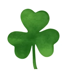 Watercolor Shamrock Icon - Lucky Clover Design