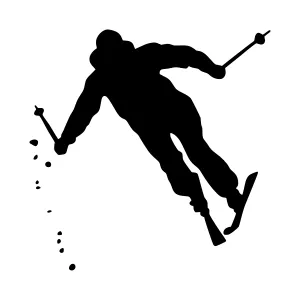 Silhouette Skiing - Winter Sports Graphic