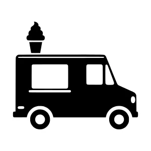 Ice Cream Truck Silhouette Vector Icon