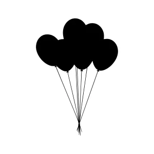 Black Balloons Silhouette Vector Illustration