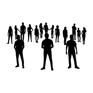 Silhouette Group People - Minimalist Black & White