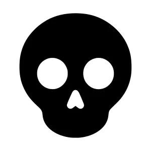 Black Skull Icon - Minimalist Vector Illustration