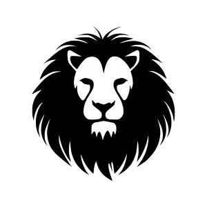 Lion Head Silhouette Logo Design