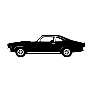 Vintage Car Silhouette Black & White