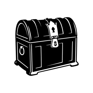 Vintage Treasure Chest Silhouette