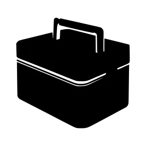 Retro Lunchbox Icon - Black Silhouette