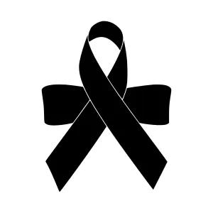Black Ribbon Icon - Remembrance Symbol