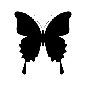 Black Butterfly Silhouette Vector Icon