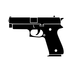 Black Silhouette Pistol Icon