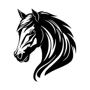 Black Silhouette Horse Head Graphic