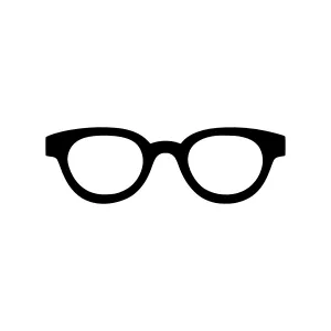 Black Glasses Icon - Vector Illustration