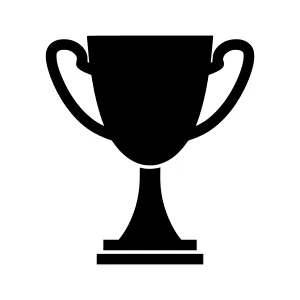 Black Trophy Icon - Vector Illustration