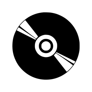 Black & White CD Icon - Minimalist Vector