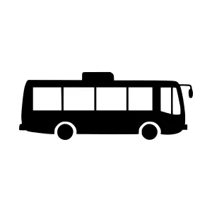 Black Bus Silhouette Icon