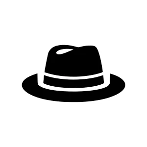 Black Fedora Hat Icon - Vector Illustration