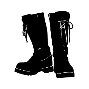 Black Boots Silhouette Vector Illustration