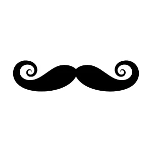 Black Mustache Icon - Vector Illustration