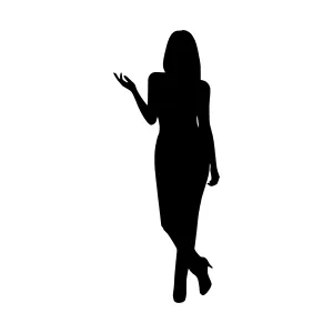 Silhouette Woman Pointer Vector Graphic