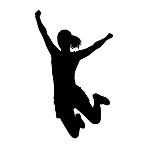 Silhouette Jumping Figure - Celebration Vector