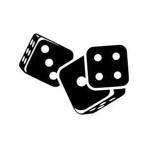 Black Dice Stack - Vector Illustration