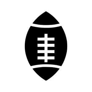 Black Football Icon - Vector Illustration