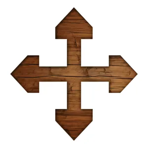 Wooden Cross Directional Sign Icon