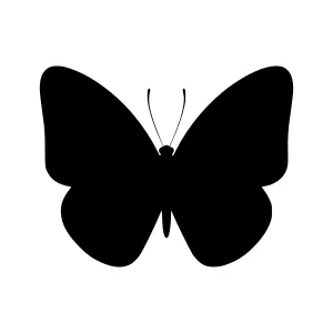 Black Butterfly Silhouette Vector Icon