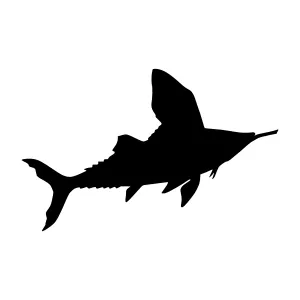 Silhouette Marlin Fish Vector Graphic