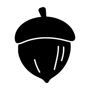 Black Outline Acorn Icon - Vector Illustration