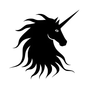 Black Unicorn Silhouette Vector Graphic