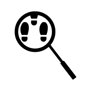 Footprint Magnifying Glass Icon