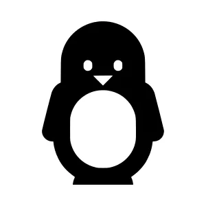 Black Penguin Icon - Simple Vector Illustration