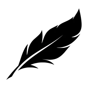 Black Feather Icon - Minimalist Vector Illustration