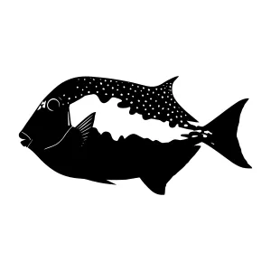 Silhouette Fish Landscape Graphic