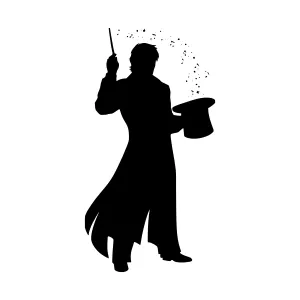 Silhouette Wizard Magic Spell