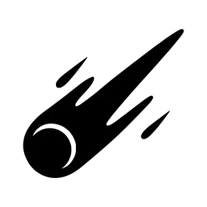Black Meteor Shower Icon - Vector Illustration