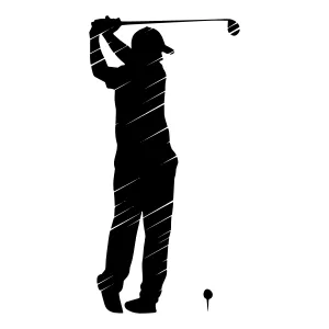 Silhouette Golf Swing - Black on White