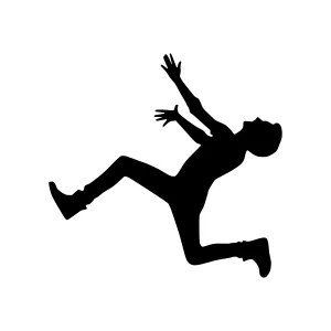 Silhouette Falling Figure - Minimalist Vector